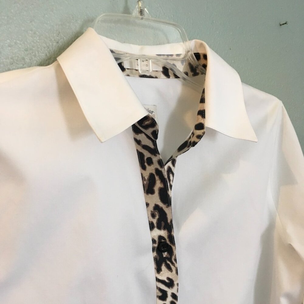 Chico's NWOT Effortless Leopard Trim Naya Top - Picture 3 of 11